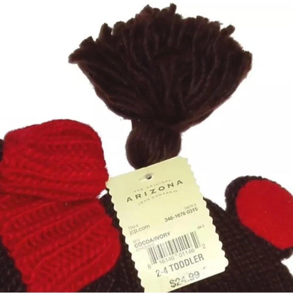 Cap Hat Beanie Mittens Brown Monkey Boys Knit Skull Caps Ear Flaps Toddlers